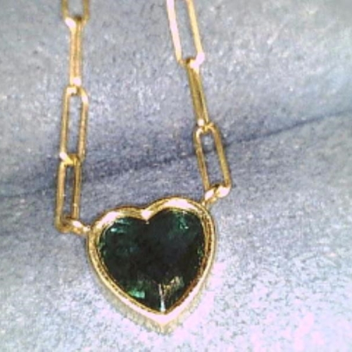 LAUREN K GREEN TOURMALINE HEART PENDANT