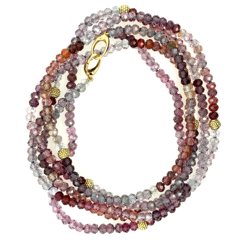 LAUREN K MULTICOLOR SPINEL BEAD NECKLACE