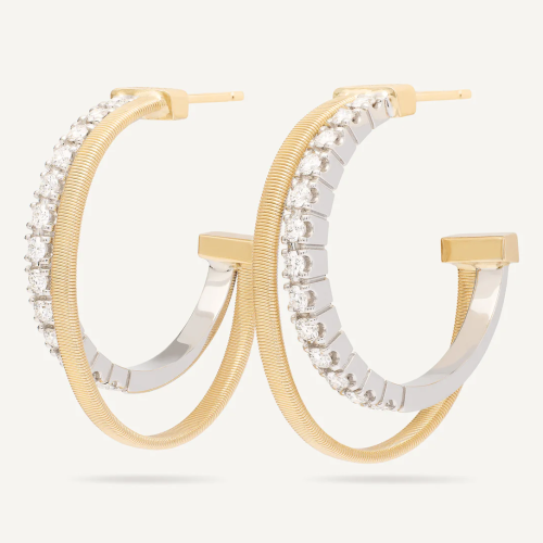 MARCO BICEGO MASAI DIAMOND DOUBLE HOOP EARRINGS