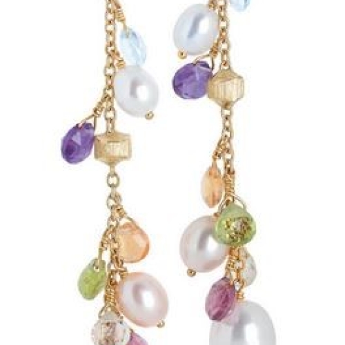 MARCO BICEGO PARADISE MULTI GEM AND PEARL EARRINGS