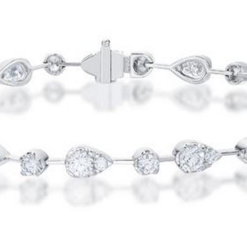 MEMOIRE FASHION VINTAGE PETAL DIAMOND LINE BRACELET