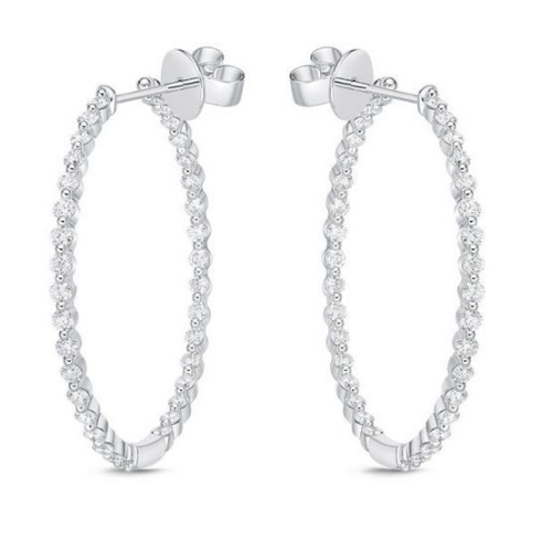 MEMOIRE FASHION AURA DIAMOND HOOP EARRING