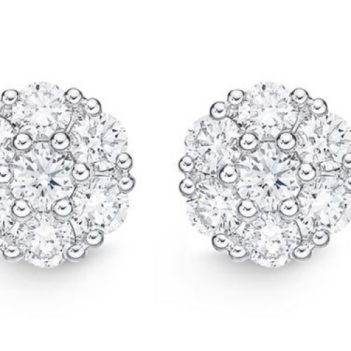 MEMOIRE FASHION FLORAL CLUSTER STUD EARRINGS