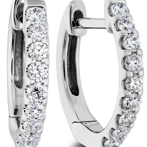 MEMOIRE FASHION ODESSA DIAMOND HUGGIE EARRINGS