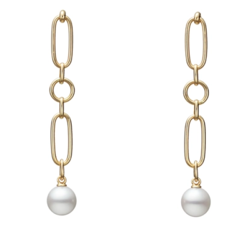 MIKIMOTO M CODE AKOYA PEARL DANGLE EARRINGS