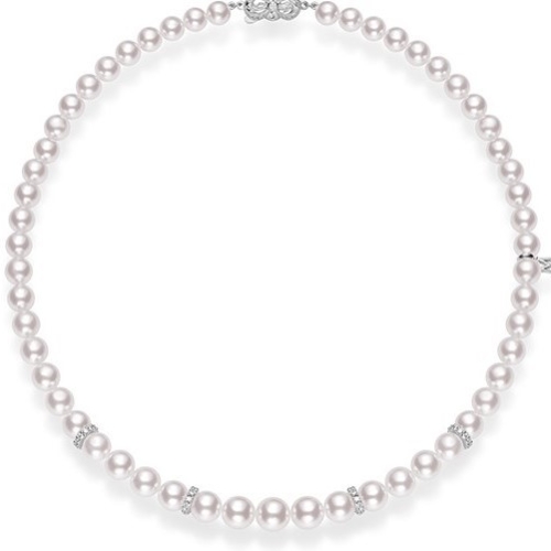 MIKIMOTO PEARL AND DIAMOND NECKLACE