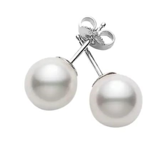 MIKIMOTO PEARL STUD 8MM  EARRINGS  8-8.5MM  A