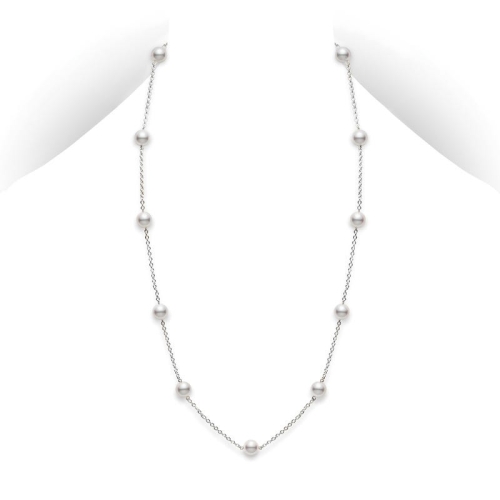 MIKIMOTO PEARL STATION  NECKLACE