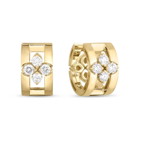 ROBERTO COIN LOVE IN VERONA DIAMOND HUGGIE EARRINGS