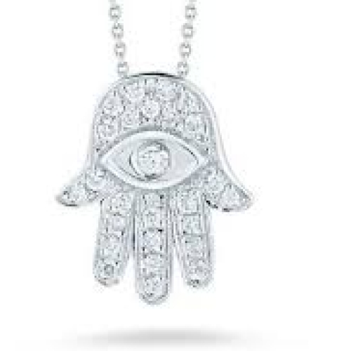 ROBERTO COIN TINY TREASURES DIAMOND HAMSA PENDANT