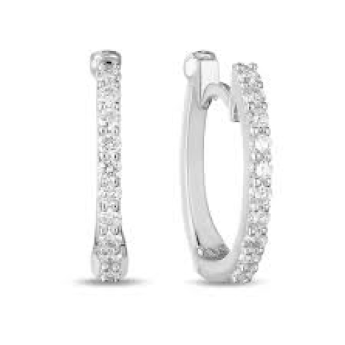 ROBERTO COIN DIAMOND BABY HOOP EARRINGS