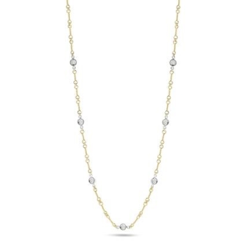 ROBERTO COIN DIAMOND BY INCH DOGBONE NECKLACE