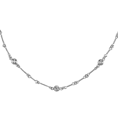 ROBERTO COIN DIAMOND BY INCH DOGBONE NECKLACE