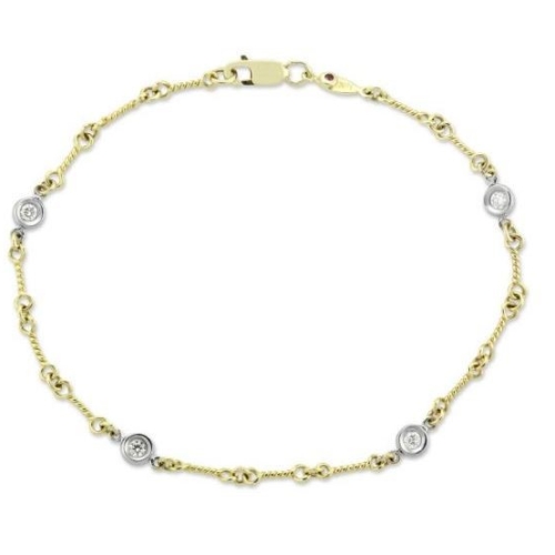 ROBERTO COIN DIAMOND BY INCH DOGBONE STATION BRACELET