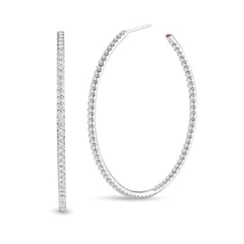 ROBERTO COIN PERFECT DIAMOND HOOP EARRINGS-45 MM