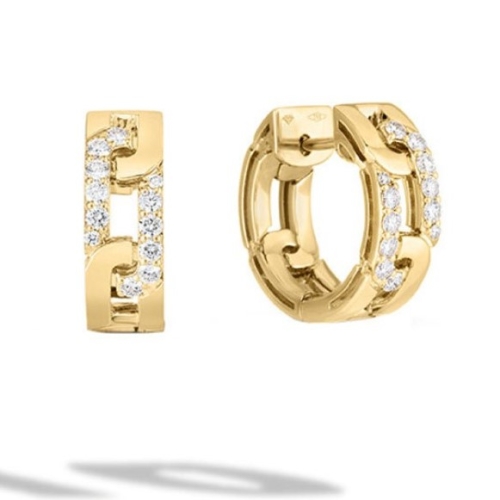 ROBERTO COIN NAVARRA DIAMOND HOOP EARRINGS