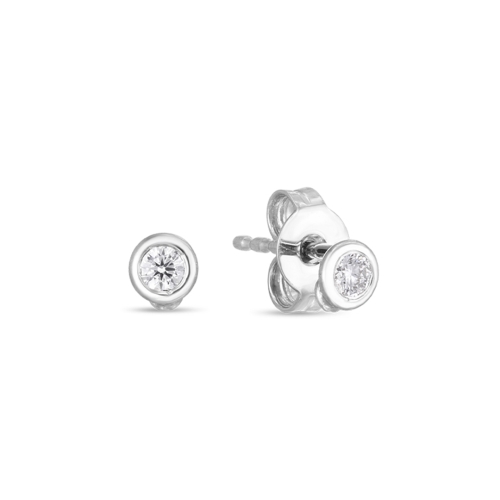 ROBERTO COIN TINY TREASURE MINI BEZEL STUD EARRINGS