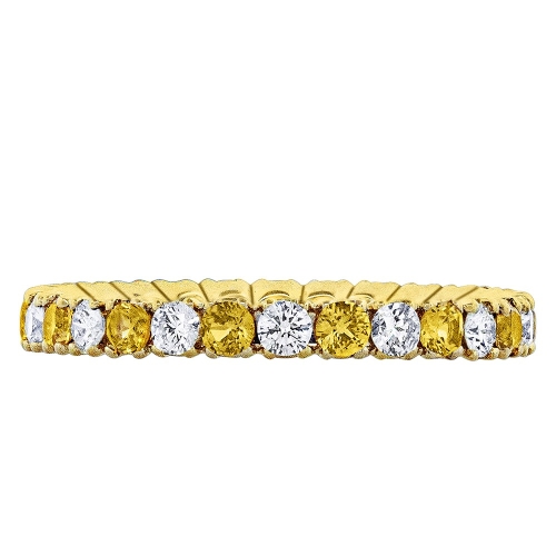 SPARK DIAMOND AND YELLOW SAPPHIRE ETERNITY STACKING BAND