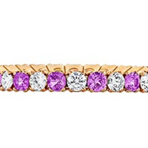 SPARK DIAMOND AND PINK SAPPHIRE ETERNITY STACKING BAND