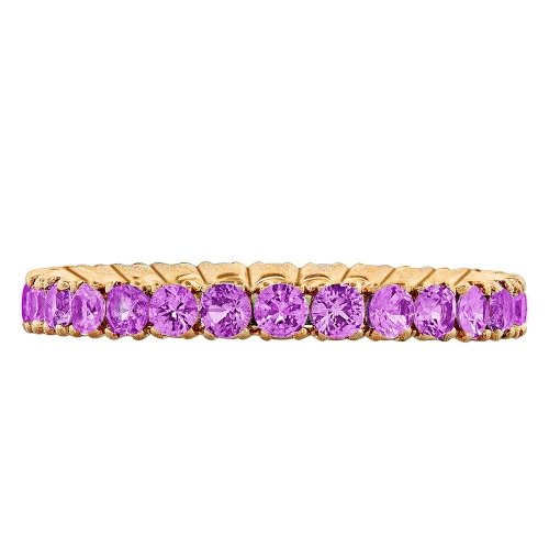 SPARK PINK SAPPHIRE ETERNITY STACKING BANDWEDDING BAND