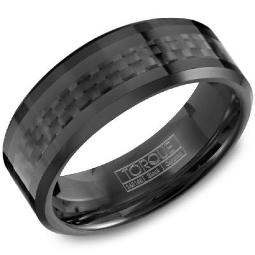 TORQUE GTS BLACK CERAMIC AND CARBON FIBER WEDDING BAND