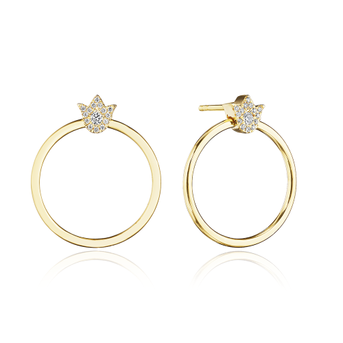 VERRAGIO FASHION VERITAGE SMALL CREST CIRCLE EARRINGS