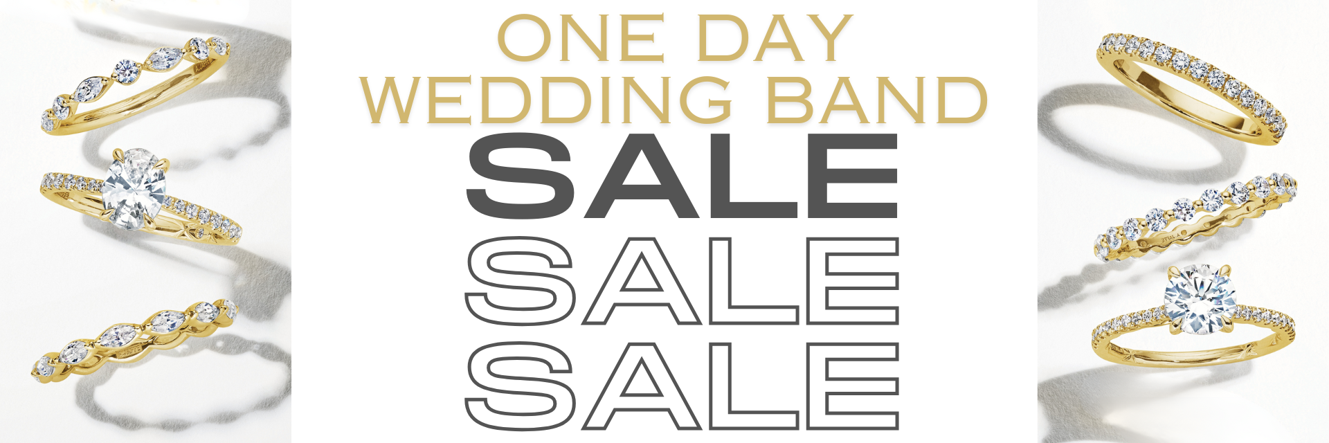 Banner indicating a one-day wedding band SALE SALE SALE